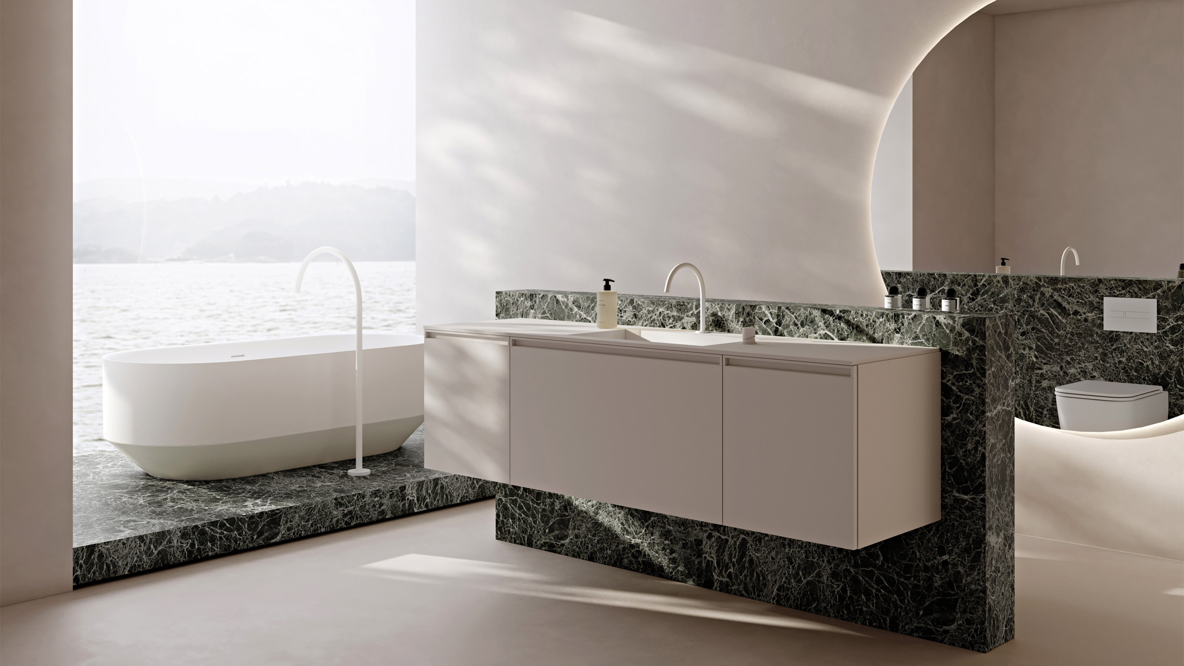 Contemporary Bathroom Vanities with Water-Saving Fixtures